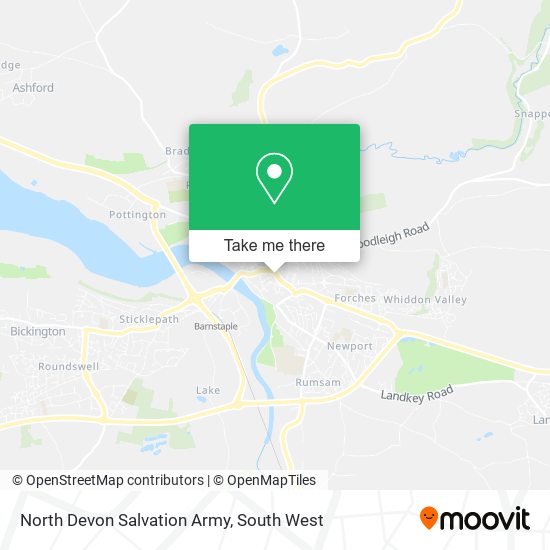 North Devon Salvation Army map