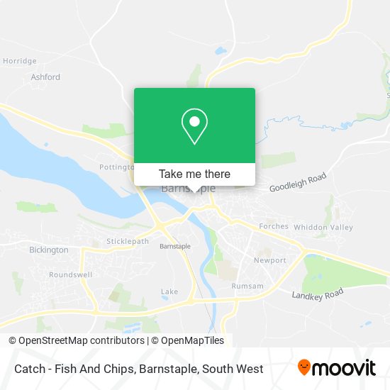 Catch - Fish And Chips, Barnstaple map