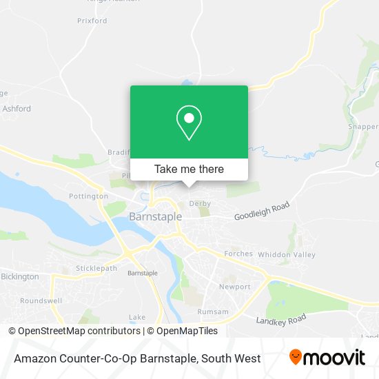 Amazon Counter-Co-Op Barnstaple map