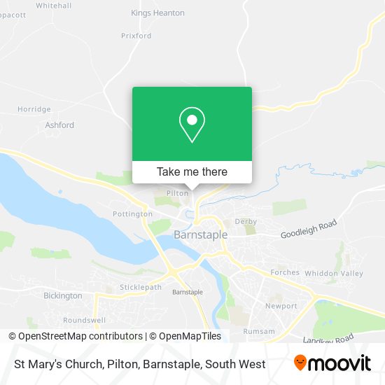 St Mary's Church, Pilton, Barnstaple map
