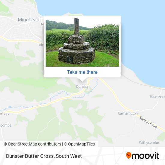 Dunster Butter Cross map