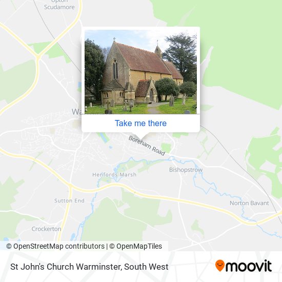 St John's Church Warminster map