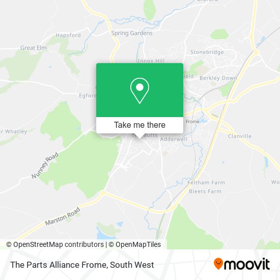 The Parts Alliance Frome map