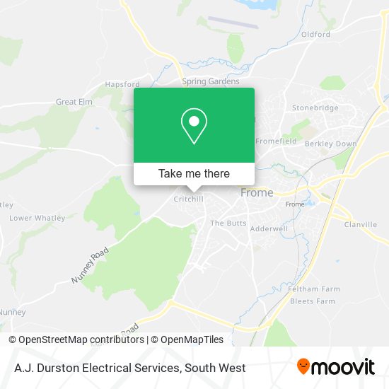 A.J. Durston Electrical Services map