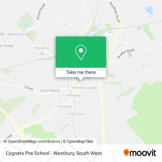 Cygnets Pre School - Westbury map