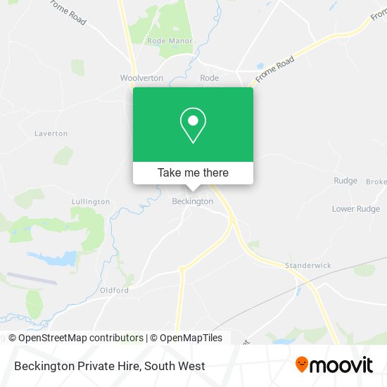 Beckington Private Hire map