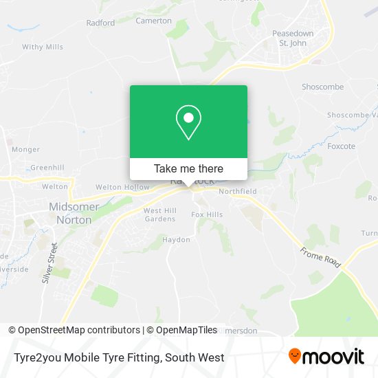 Tyre2you Mobile Tyre Fitting map