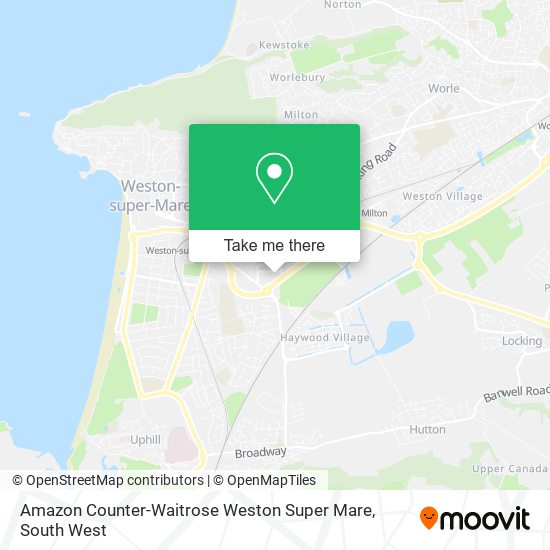 Amazon Counter-Waitrose Weston Super Mare map