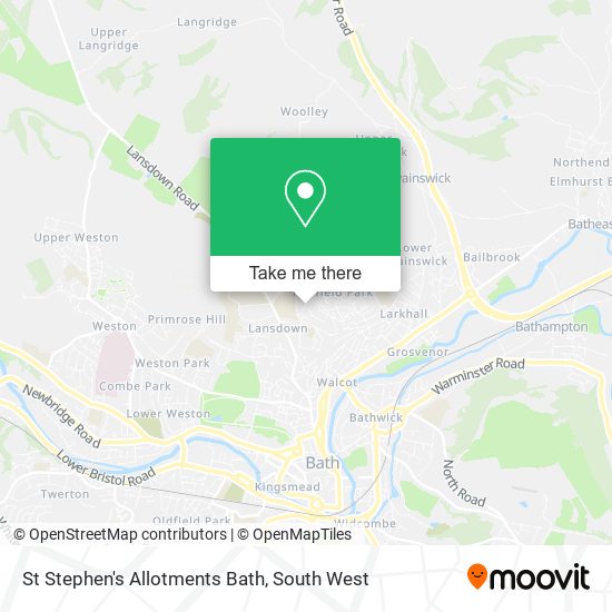 St Stephen's Allotments Bath map