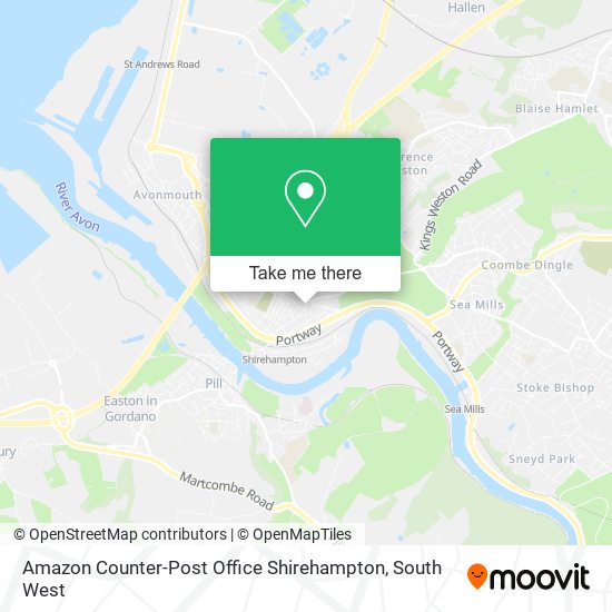 Amazon Counter-Post Office Shirehampton map