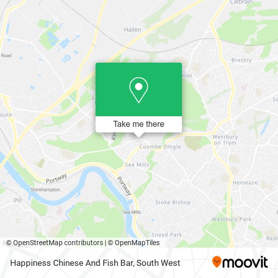 Happiness Chinese And Fish Bar map