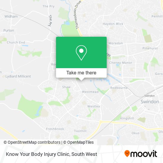 Know Your Body Injury Clinic map