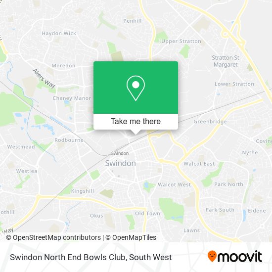 Swindon North End Bowls Club map