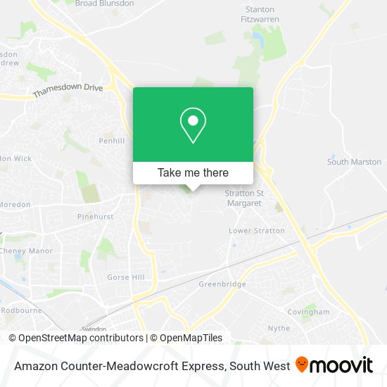 Amazon Counter-Meadowcroft Express map