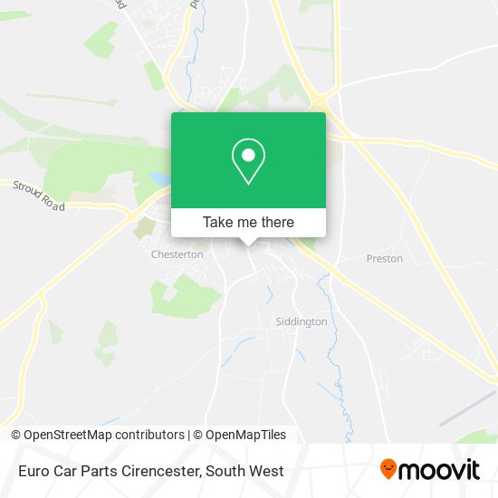 Euro Car Parts Cirencester map