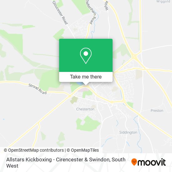 Allstars Kickboxing - Cirencester & Swindon map