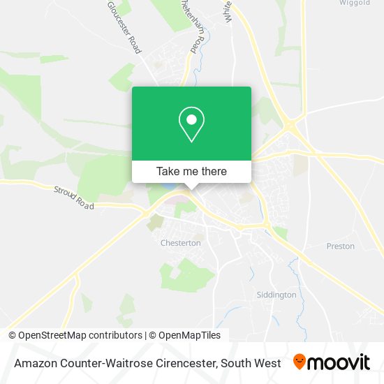 Amazon Counter-Waitrose Cirencester map