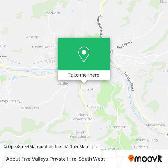 About Five Valleys Private Hire map