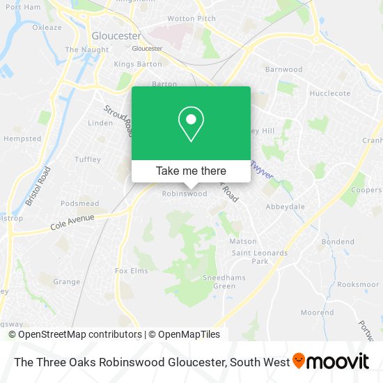 The Three Oaks Robinswood Gloucester map