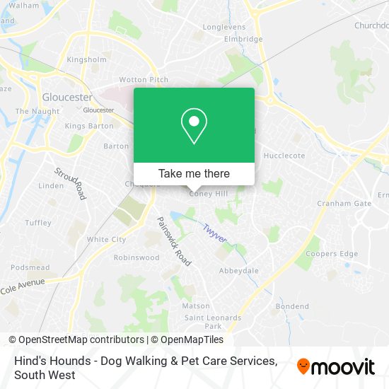 Hind's Hounds - Dog Walking & Pet Care Services map