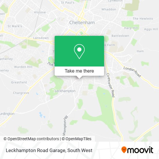Leckhampton Road Garage map