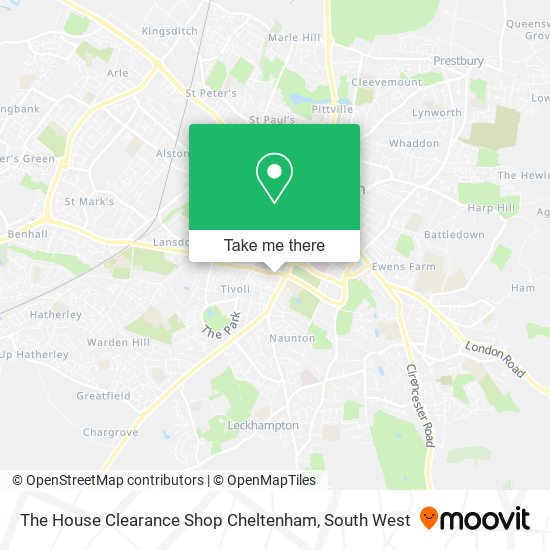 The House Clearance Shop Cheltenham map
