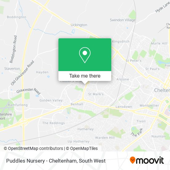 Puddles Nursery - Cheltenham map