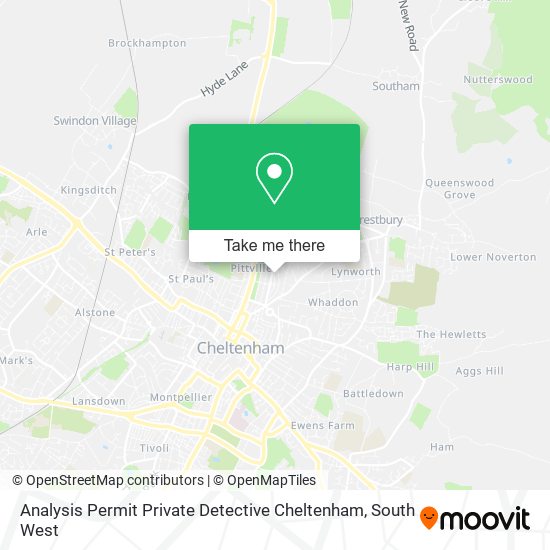 Analysis Permit Private Detective Cheltenham map