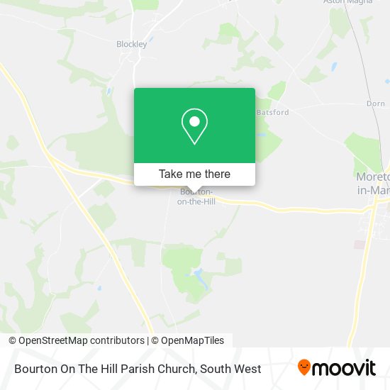 Bourton On The Hill Parish Church map
