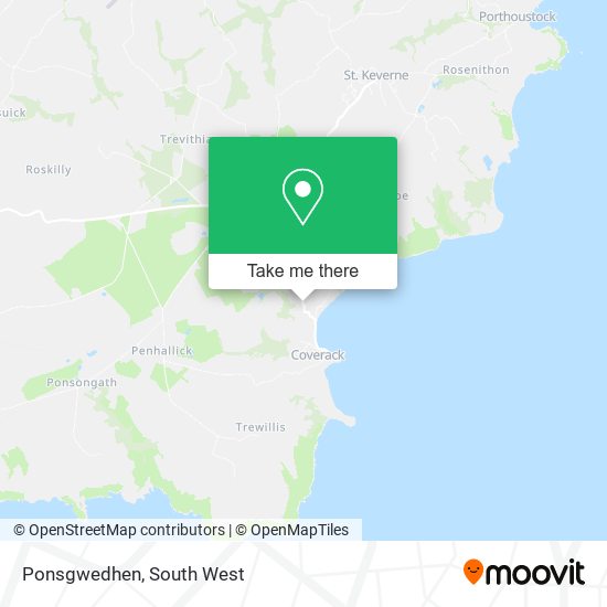 Ponsgwedhen map