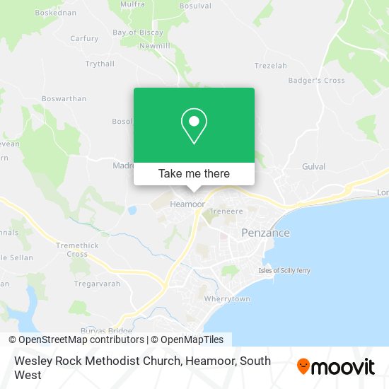 Wesley Rock Methodist Church, Heamoor map