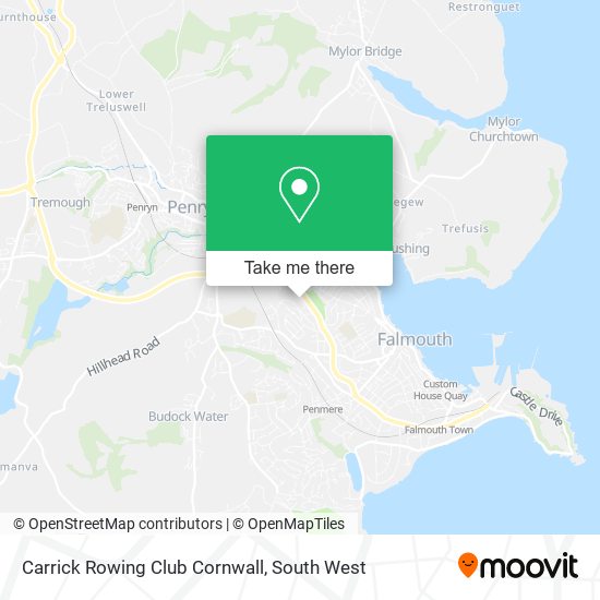 Carrick Rowing Club Cornwall map