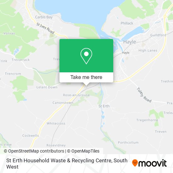 St Erth Household Waste & Recycling Centre map