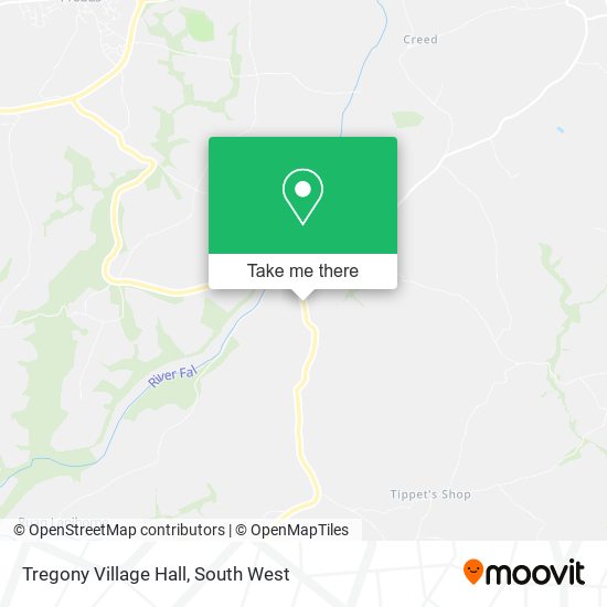 Tregony Village Hall map