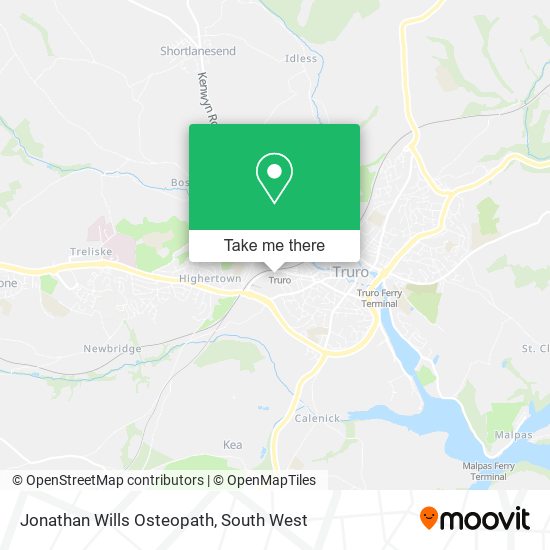 Jonathan Wills Osteopath map