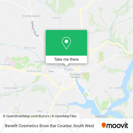 Benefit Cosmetics Brow Bar Counter map