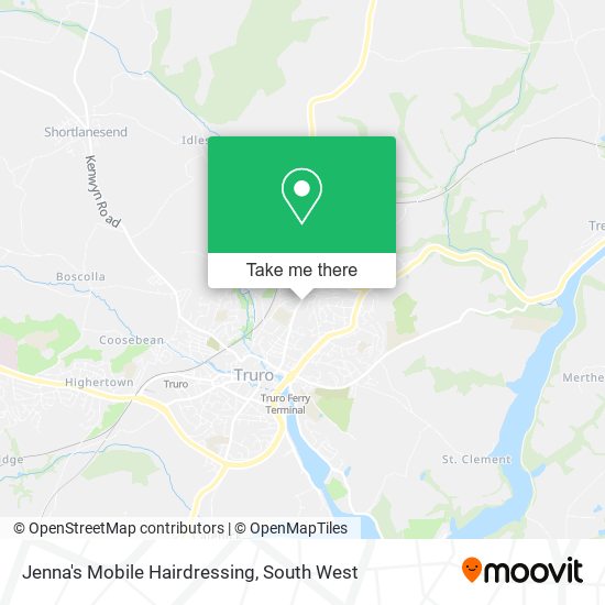 Jenna's Mobile Hairdressing map