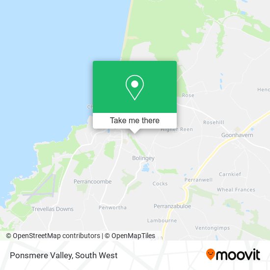Ponsmere Valley map
