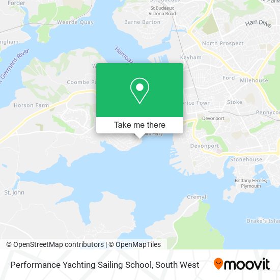 Performance Yachting Sailing School map