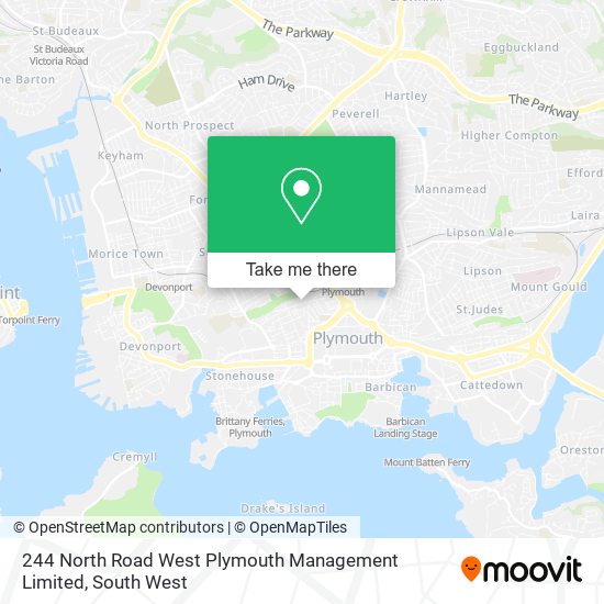 244 North Road West Plymouth Management Limited map