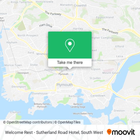 Welcome Rest - Sutherland Road Hotel map
