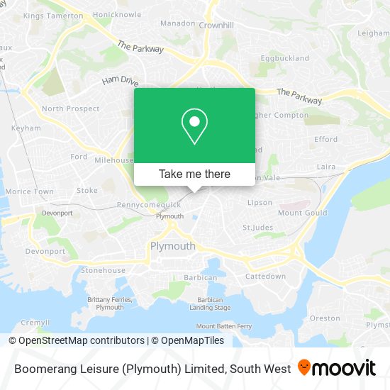 Boomerang Leisure (Plymouth) Limited map