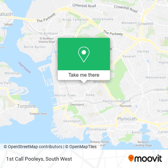 1st Call Pooleys map