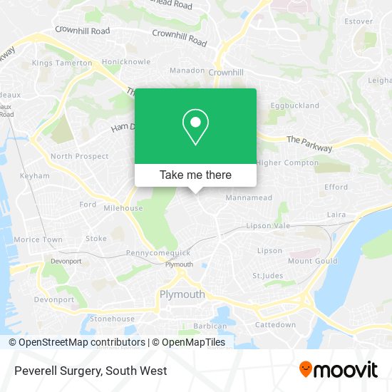 Peverell Surgery map