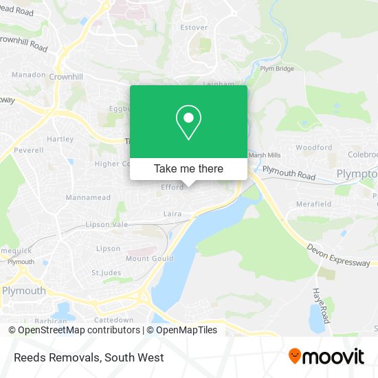 Reeds Removals map
