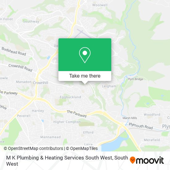 M K Plumbing & Heating Services South West map