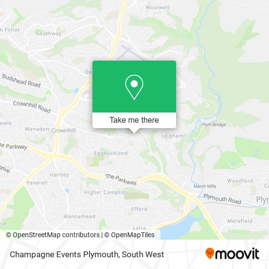 Champagne Events Plymouth map