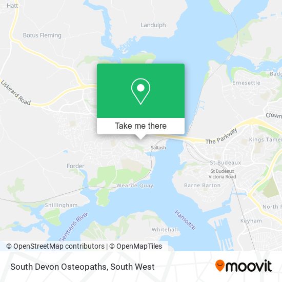 South Devon Osteopaths map