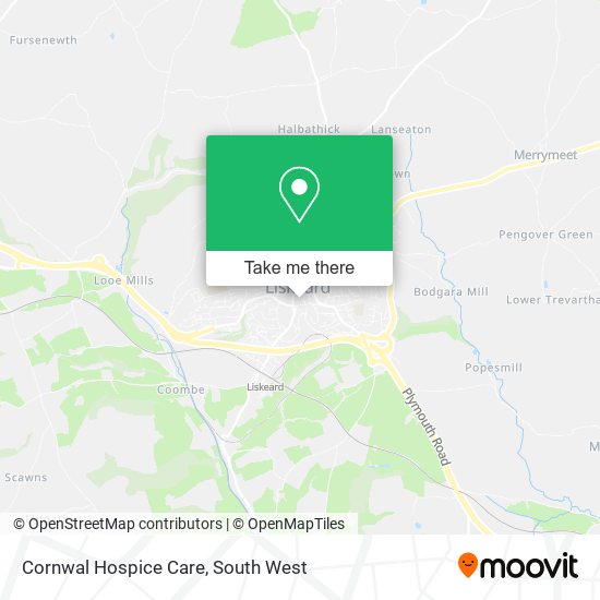 Cornwal Hospice Care map