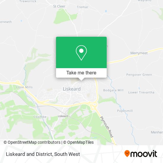 Liskeard and District map